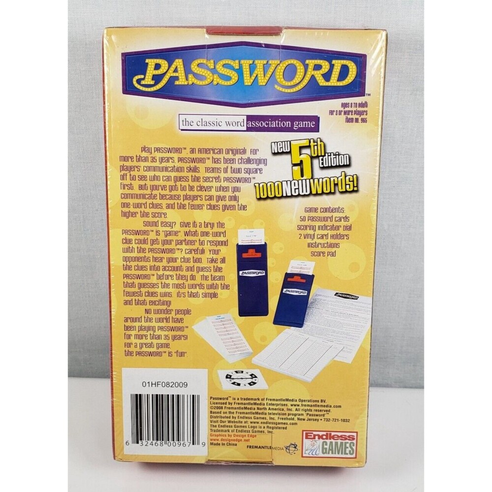 PASSWORD Endless Games 2008 Quick Picks 5th Edition -- New in Box - Picture 5 of 12